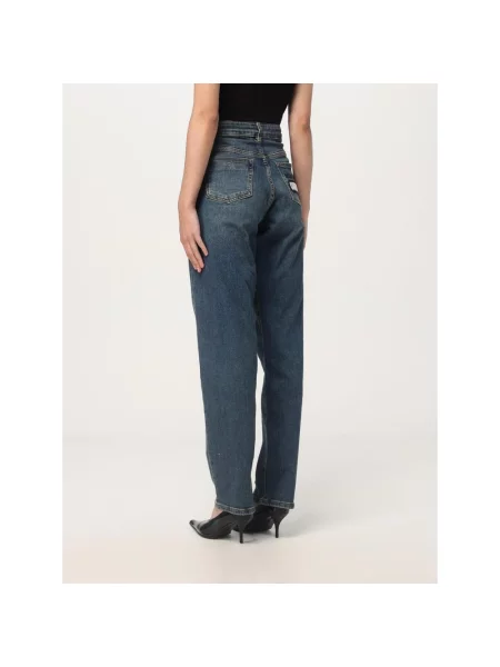 Jeansy Versace Jeans Couture z logo niebieskie