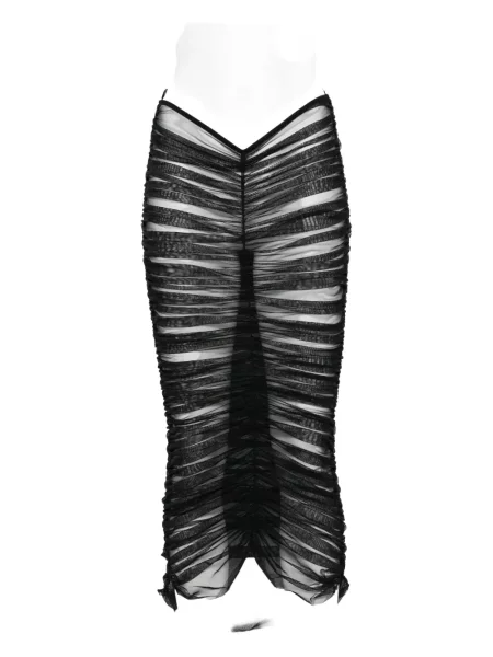 Przezroczysta spódnica midi Nensi Dojaka do kolan czarna