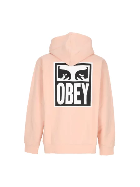 Bluza z kapturem Obey z kapturem różowa