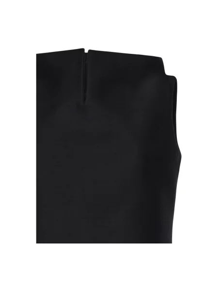 Lniany top Balenciaga czarny
