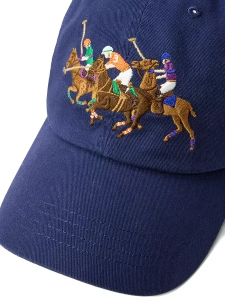 Czapka z daszkiem Polo Ralph Lauren w kratkę z twillu biznesowa niebieska