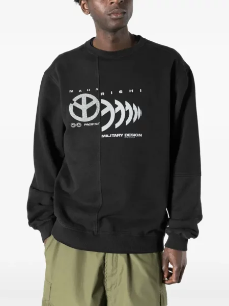 Pulover Maharishi cu imagine negru
