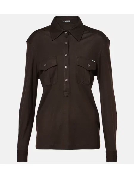 Top Tom Ford z dżerseju brązowy