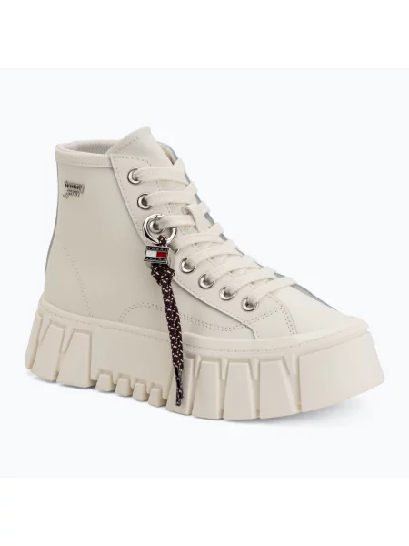 Încălțăminte pentru femei Tommy Jeans Platform Sneaker Leather MC ecru