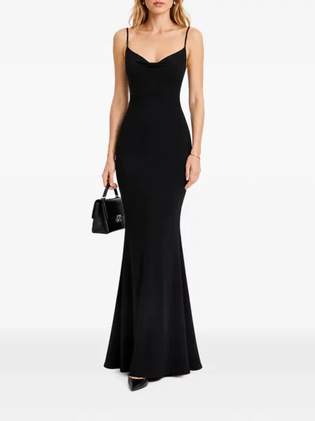 Rochie maxi Hamza din dantelă negru