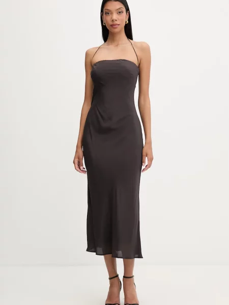 Pinko rochie din vâscoză maro