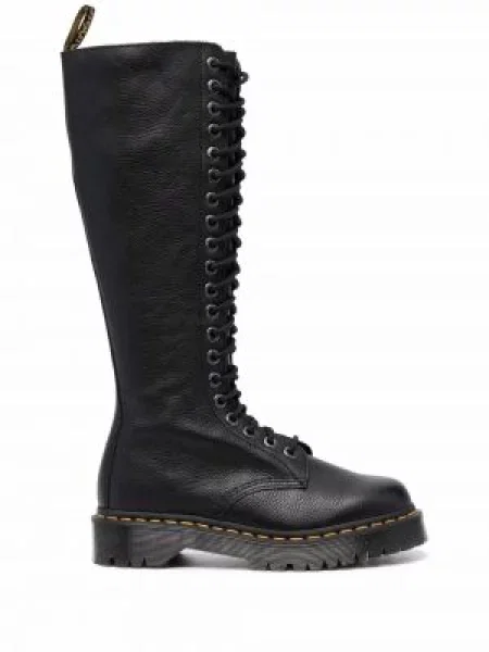 Botine Dr. Martens cu șireturi din piele negru