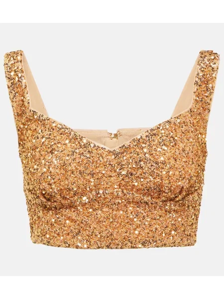 Cropp top Self-portrait auriu