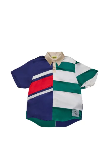 Tricou polo Melrose High de mătase albastru