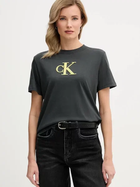 Tričko Calvin Klein Jeans šedé