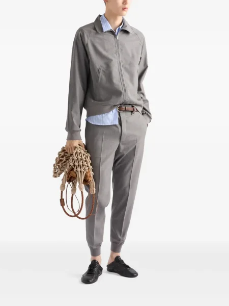 Pantaloni Prada de lână gri