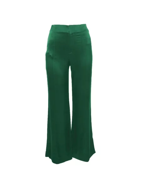 Pantaloni Alice + Olivia din satin verde