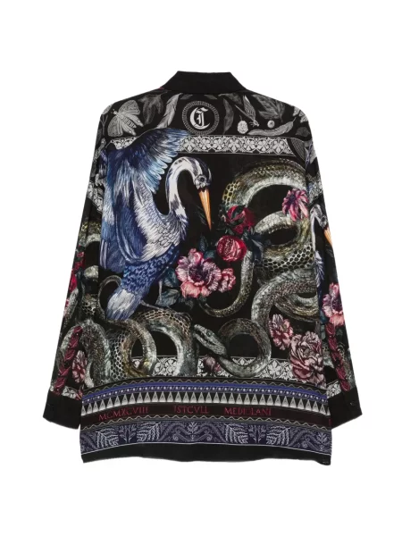 Lung cămașă Just Cavalli cu imagine negru
