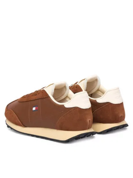 Sneakersy Tommy Jeans Retro Runner Archive Ltr hnědá