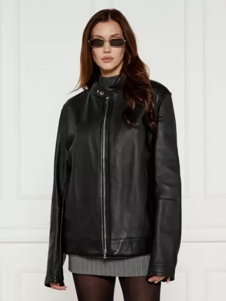 HUGO De piele geacă negru