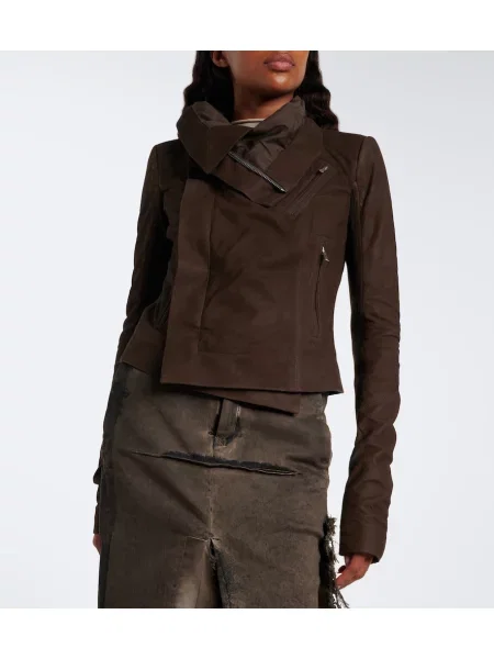 Geacă Rick Owens din piele de căprioară clasică maro