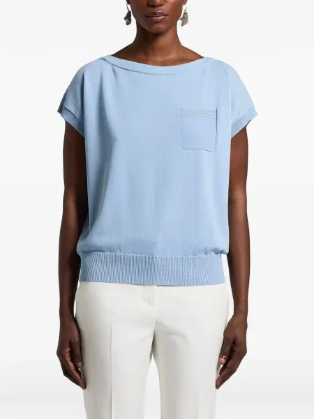 Tricou Peserico tricotate albastru