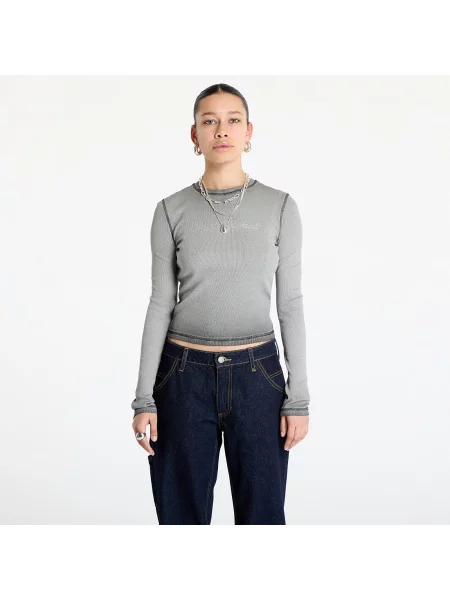 T-shirt Guess Originals Rhinestone Long Sleeve Top Jet Black Multi XS czarna