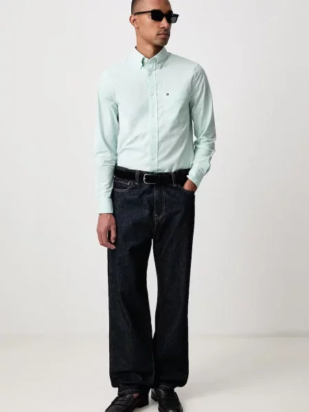 Tommy Hilfiger Cămașă oxford verde