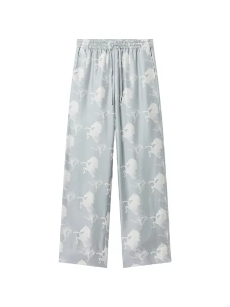 Pantaloni Stella Mccartney de mătase cu imagine albastru