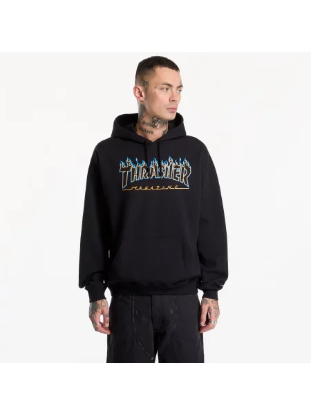 Hanorac cu glugă Thrasher negru