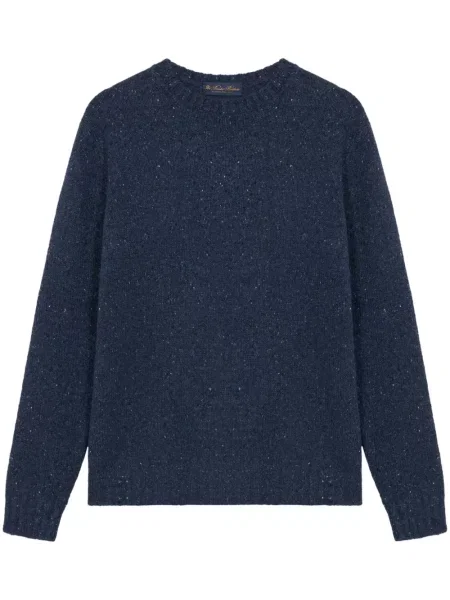 Pulover Brooks Brothers cu decolteu rotund albastru