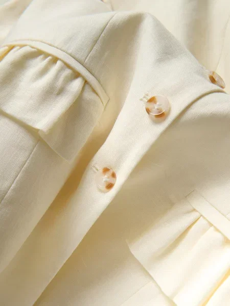 Reserved Лляна жилетка кремовий 