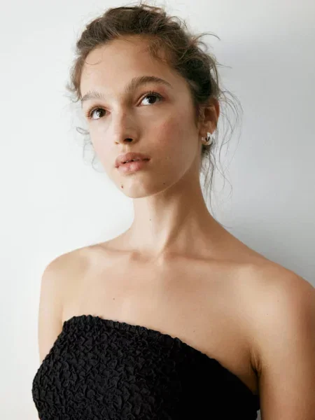 Top Mango Teen czarny