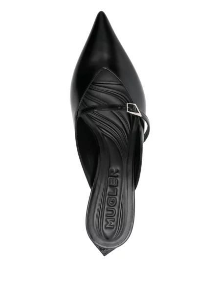 Sandale Mugler din piele negru
