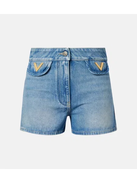 Szorty jeansowe Valentino niebieskie