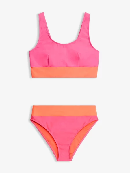 Zabudowane bikini bustier 2 części różowe