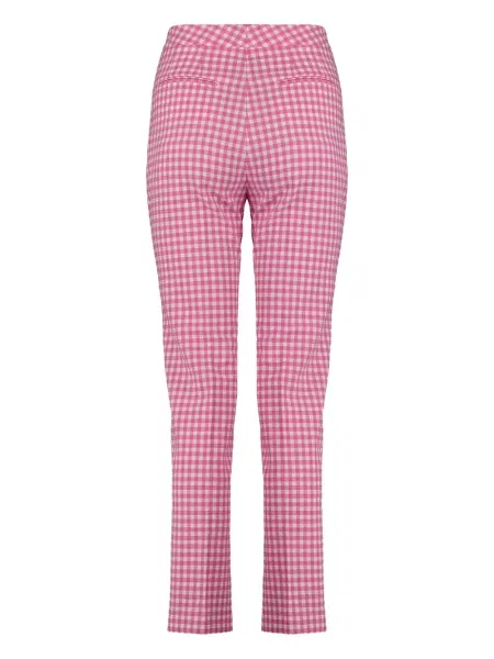 Pantaloni Pt Torino în carouri cu imagine roz