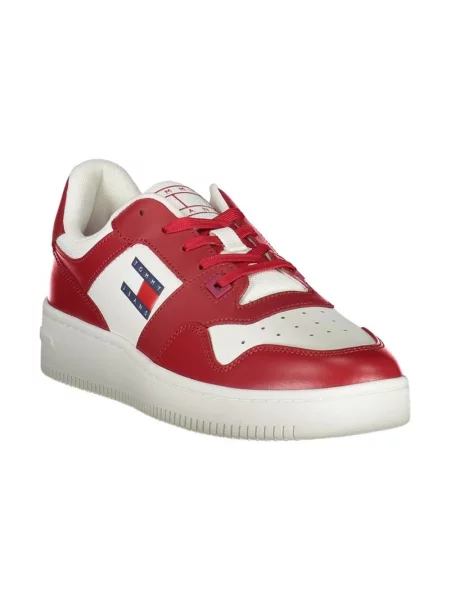 Trampki Tommy Jeans skórzane czerwone