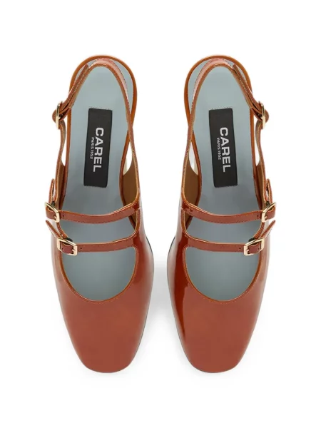 Pantofi cu toc Carel Paris slingback cu bretele maro
