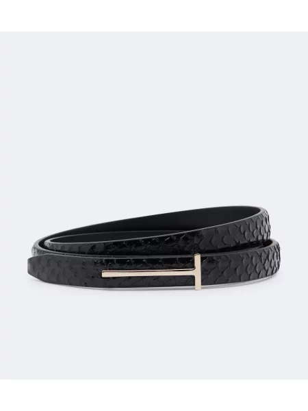 Cu centură curea Tom Ford din piele negru