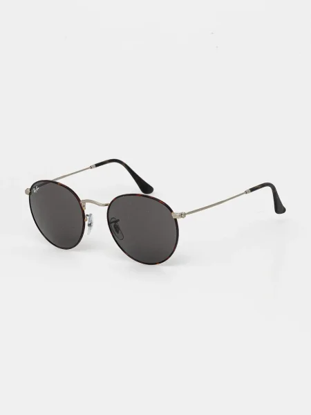 Ray-Ban ochelari de soare rotunzi metalici maro
