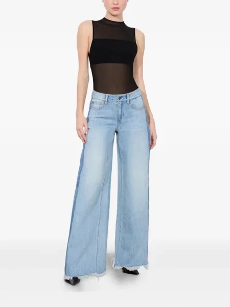 Mrežasti bodi Alice + Olivia crna