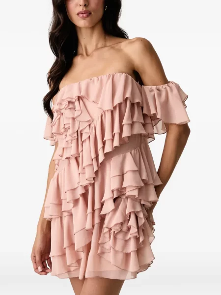 Rochie mini Aniye By cu volane roz