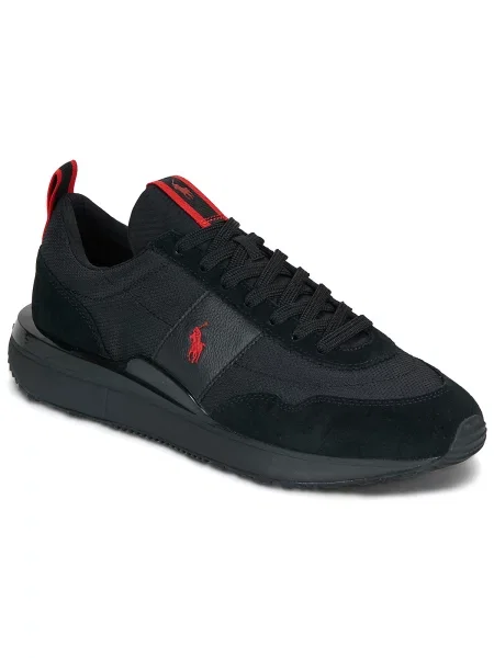 Sneakerși Polo Ralph Lauren din dantelă negru