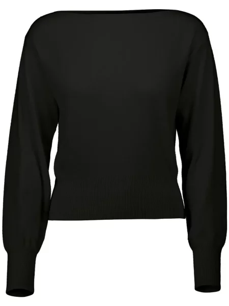 Pulover Allude cu decolteu barcă negru
