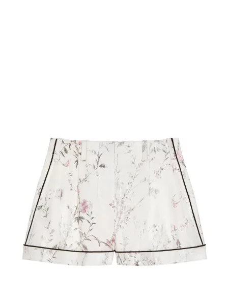 Pantaloni scurți Givenchy de mătase cu model floral cu imagine alb