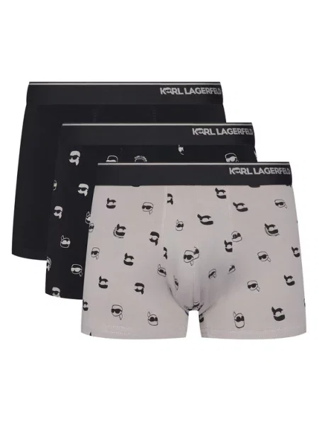Karl Lagerfeld Boksarice Ikon greige / črna / off-bela bela