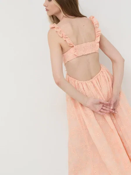 Šaty For Love & Lemons midi oranžová