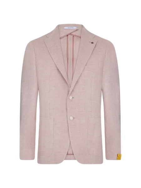 Sacou Tagliatore cu model herringbone roz