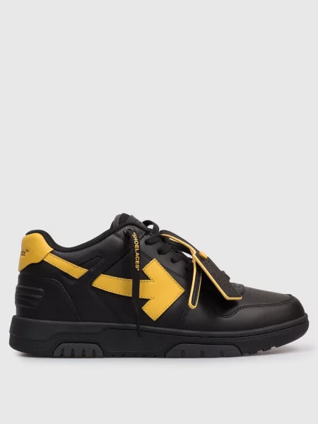 Шкіряні кросівки Out Of Office з контрастною емблемою Off-white чорні