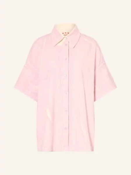 Marni Oversize'owa Koszula Jeansowa rosa biała