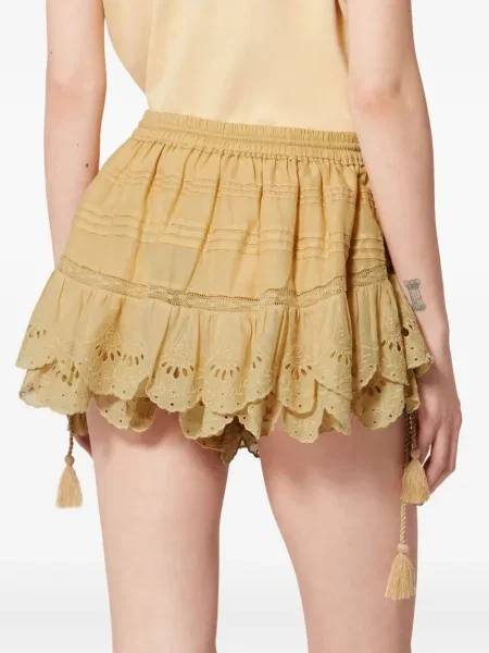 Pantaloni scurți Marant Etoile cu volane galben