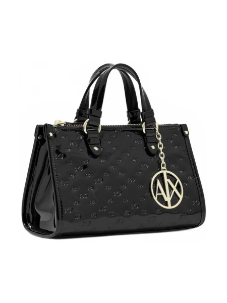 Kabelka Armani Exchange z ekologickej kože čierna