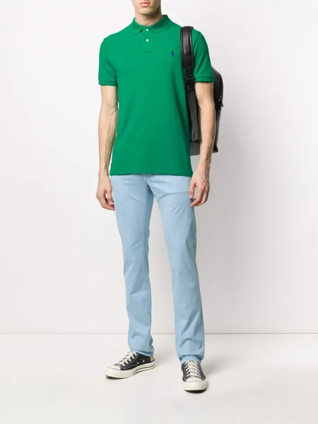 Поло тениска Polo Ralph Lauren бродирана синьо