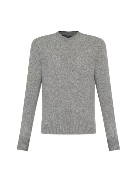 Sweter Dolce And Gabbana z okrągłym dekoltem szary